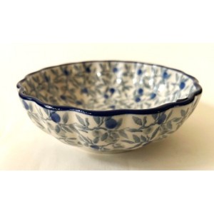 Schaaltje met Gegolfd Randje - Blue Olive